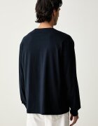 GUESS JEANS блуза с дълги ръкави мъжка от памук тъмносиня M6YI30 K4181