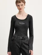 GUESS JEANS Блуза с дълги ръкави в черно W6RP24 KA0H1