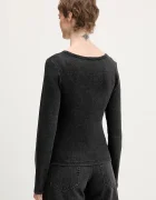 GUESS JEANS Блуза с дълги ръкави в черно W6RP24 KA0H1