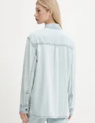 GUESS JEANS Дънкова риза дамска в синьо със свободна кройка с класическа яка W5GH0H D5M83