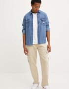 GUESS JEANS Дънкова риза мъжка в синьо със стандартна кройка с класическа яка M4YH56 D5EI2