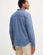 GUESS JEANS Дънкова риза мъжка в синьо със стандартна кройка с класическа яка M4YH56 D5EI2