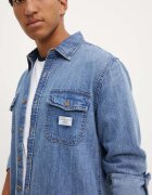 GUESS JEANS Дънкова риза мъжка в синьо със стандартна кройка с класическа яка M4YH56 D5EI2