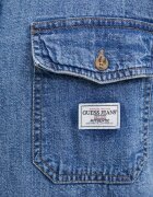 GUESS JEANS Дънкова риза мъжка в синьо със стандартна кройка с класическа яка M4YH56 D5EI2