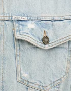 GUESS JEANS Дънково яке в синьо преходен модел с уголемена кройка M5YN38 D5M5A