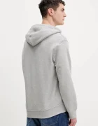 GUESS JEANS Памучен суичър мъжки в сиво с качулка с меланжов десен M6RQ26 KCPR1