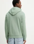 GUESS JEANS Памучен суичър мъжки в зелено с качулка с принт M6RQ25 KCPR1