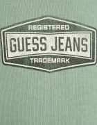 GUESS JEANS Памучен суичър мъжки в зелено с качулка с принт M6RQ25 KCPR1