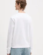 GUESS JEANS Памучен суичър в бяло с апликация W6RQ30 K68I4