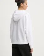 GUESS JEANS Памучен суичър в бяло с качулка с апликация W5RQ27 K68I4