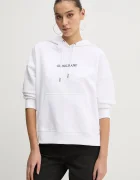 GUESS JEANS Памучен суичър в бяло с качулка с апликация W5RQ27 K68I4