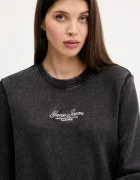 GUESS JEANS Памучен суичър в черно с апликация W5YQ28 KCPR1