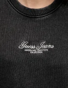 GUESS JEANS Памучен суичър в черно с апликация W5YQ28 KCPR1