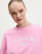 GUESS JEANS Памучен суичър в розово с апликация W6RQ04 KCPR1