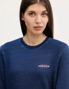 GUESS JEANS Памучен суичър в тъмносиньо с принт W5YQ22 KCXQ1