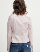 GUESS JEANS Памучна риза дамска в розово със стандартна кройка с класическа яка W6RH66 WH7Q1