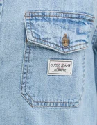 GUESS JEANS Памучна риза в синьо със стандартна кройка с класическа яка M5GH56 D5M82