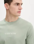 GUESS JEANS Памучна тениска в синьо с апликация M4YI52 K8HM0