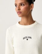 GUESS JEANS пуловер дамски от памук бежов W6YR40 Z1074