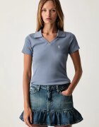GUESS JEANS разкроена пола от деним синя W6YD01 D1205