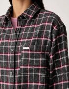 GUESS JEANS риза дамска от памук сива на каре W6BH22 W4712