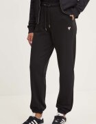 GUESS JEANS спортен панталон дамски с памук черен с висока талия W4YB33 KC811