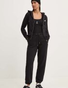 GUESS JEANS спортен панталон дамски с памук черен с висока талия W4YB33 KC811
