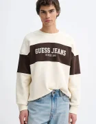 GUESS JEANS Суичър мъжки в бяло с десен M4BQ39 K9V31