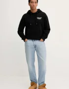 GUESS JEANS Суичър мъжки в черно с качулка с десен M5BQ27 K9V31