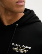 GUESS JEANS Суичър мъжки в черно с качулка с десен M5BQ27 K9V31