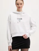 GUESS JEANS суичър с качулка дамски от памук сив W6RQ00 K68I4