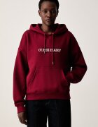 GUESS JEANS суичър с качулка дамски с памук бордо W4YQ15 KC811