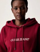GUESS JEANS суичър с качулка дамски с памук бордо W4YQ15 KC811