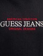 GUESS JEANS суичър с качулка дамски с памук черен W4YQ15 KC811