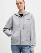 GUESS JEANS суичър с цип дамски от памук сив W6RQ32 K68I4