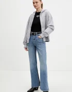 GUESS JEANS суичър с цип дамски от памук сив W6RQ32 K68I4