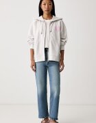 GUESS JEANS суичър с цип и качулка дамски от памук сив W6BQ17 K6631