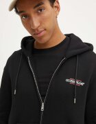 GUESS JEANS суичър с цип и качулка мъжки с памук черен M4YQ27 K9V31