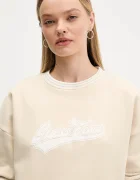 GUESS JEANS Суичър в бежово с принт W5BQ23 KC811