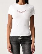 GUESS JEANS тениска дамска от памук с еластан бяла W6BI14 K5598