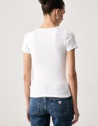 GUESS JEANS тениска дамска от памук с еластан бяла W6BP04 K5468