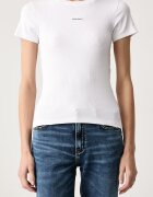 GUESS JEANS тениска дамска от памук с еластан бяла W6BP04 K5468