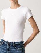 GUESS JEANS тениска дамска от памук с еластан бяла W6BP04 K5468