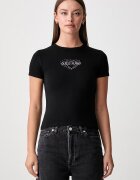 GUESS JEANS тениска дамска с памук черна W6YI05 K3640
