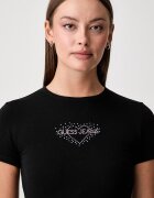 GUESS JEANS тениска дамска с памук черна W6YI05 K3640