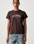 GUESS JEANS тениска дамска с памук кафява W6BI09 K5310