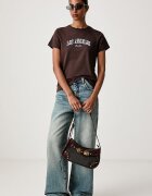 GUESS JEANS тениска дамска с памук кафява W6BI09 K5310