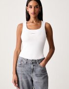 GUESS JEANS топ дамски от памук с еластан бял W6BP03 K5467
