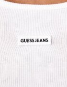 GUESS JEANS топ дамски от памук с еластан бял W6BP03 K5467
