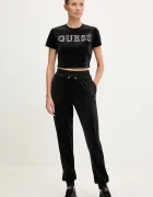 GUESS Кадифен спортен панталон COUTURE в черно с изчистен дизайн V3BB27 K0232